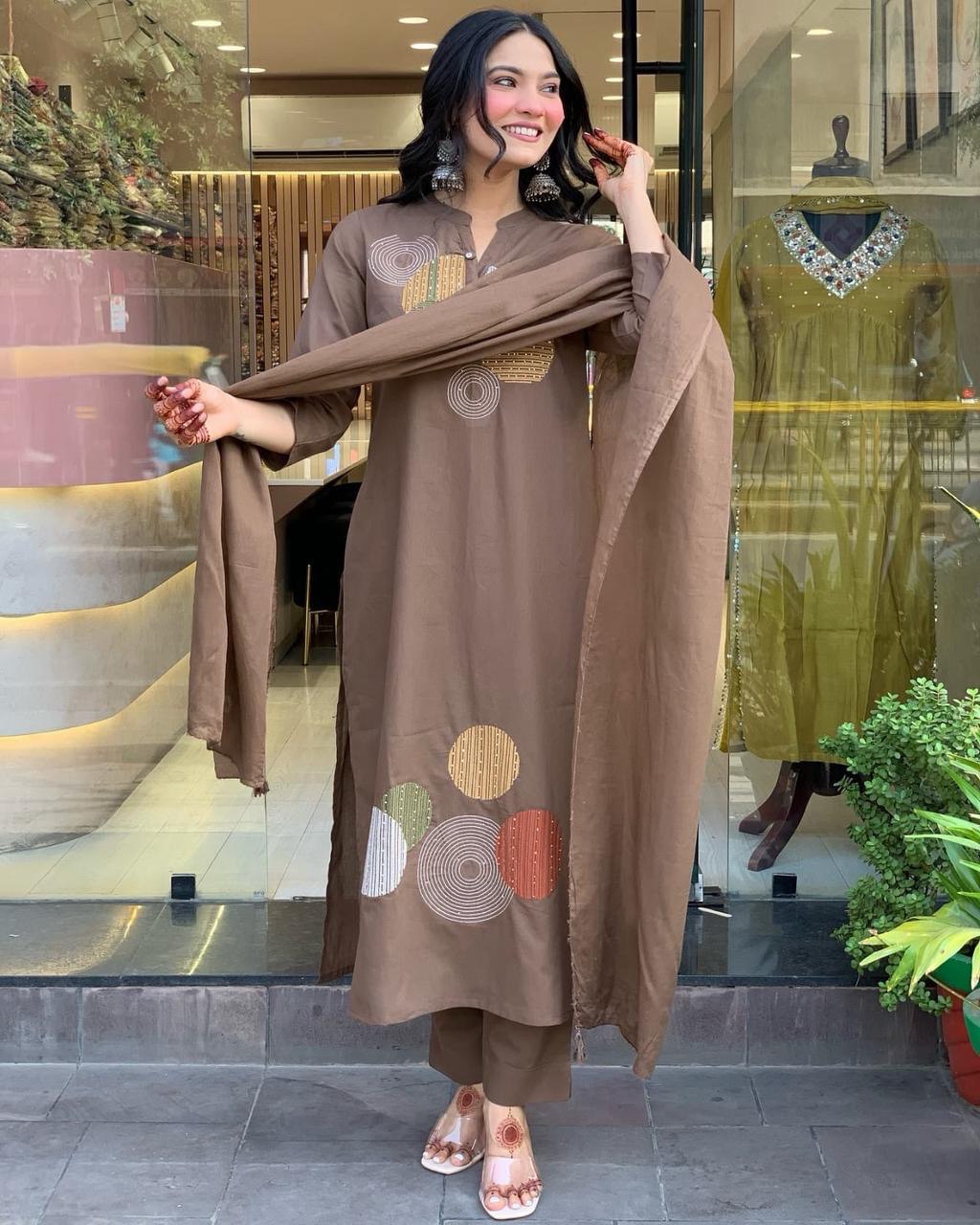 Roman Fabric Beautiful Suit Set