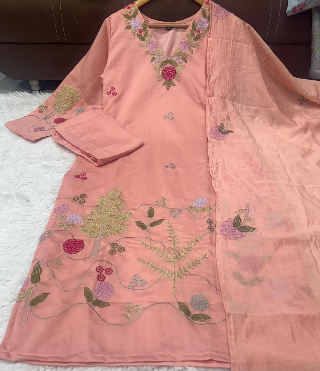 Chanderi Silk 3-piece Suit set