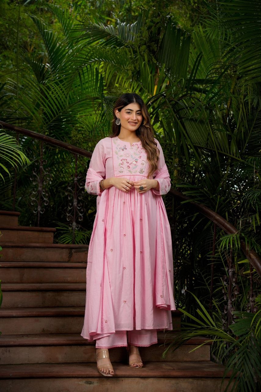 Chanderi Silk 3-piece Suit Set