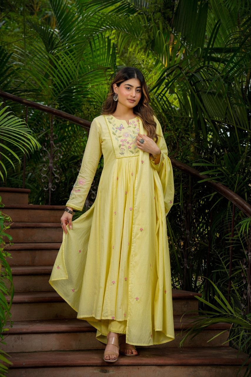 Chanderi Silk 3-piece Suit Set