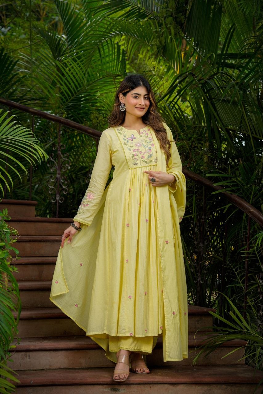 Chanderi Silk 3-piece Suit Set