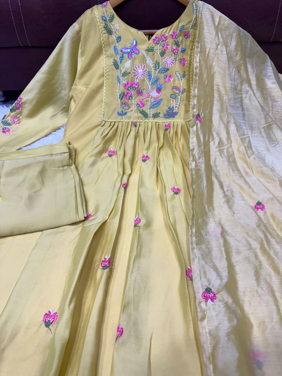 Chanderi Silk 3-piece Suit Set