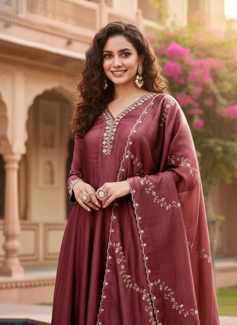 Luxurious Embroidered Anarkali Suit Set