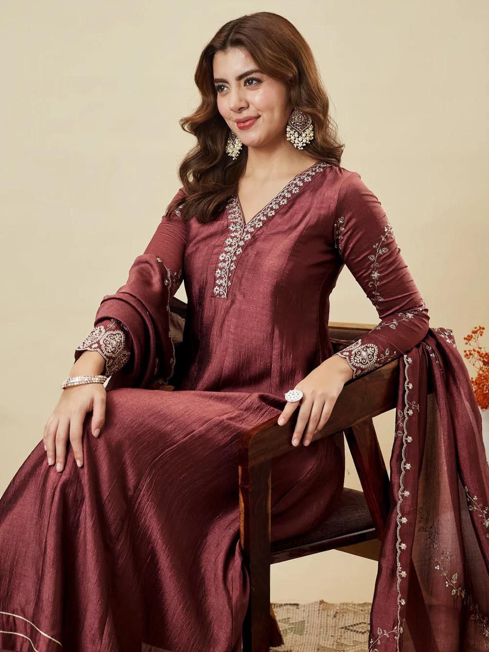 Luxurious Embroidered Anarkali Suit Set