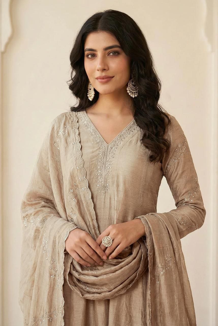 Luxurious Embroidered Anarkali Suit Set