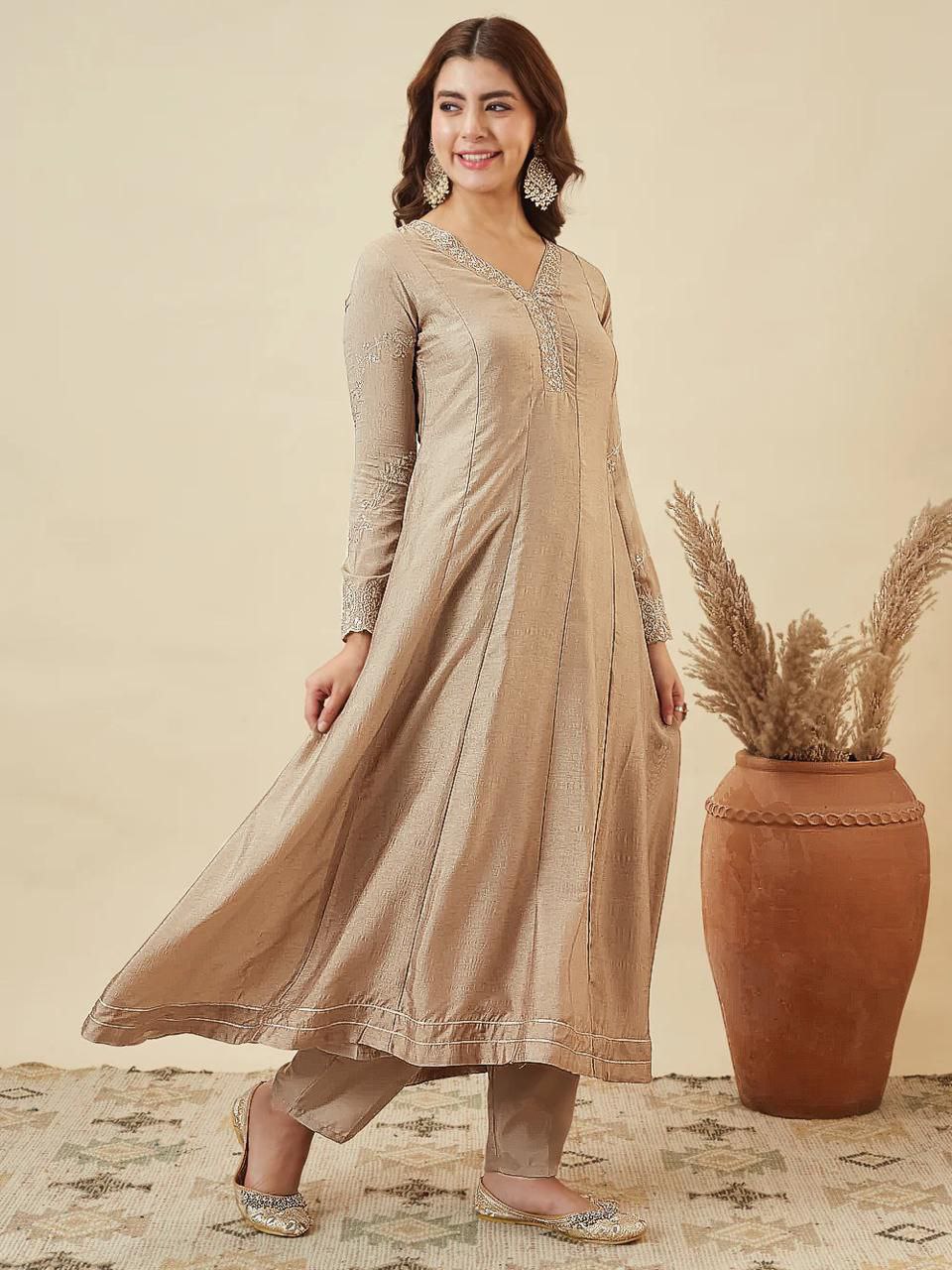 Luxurious Embroidered Anarkali Suit Set