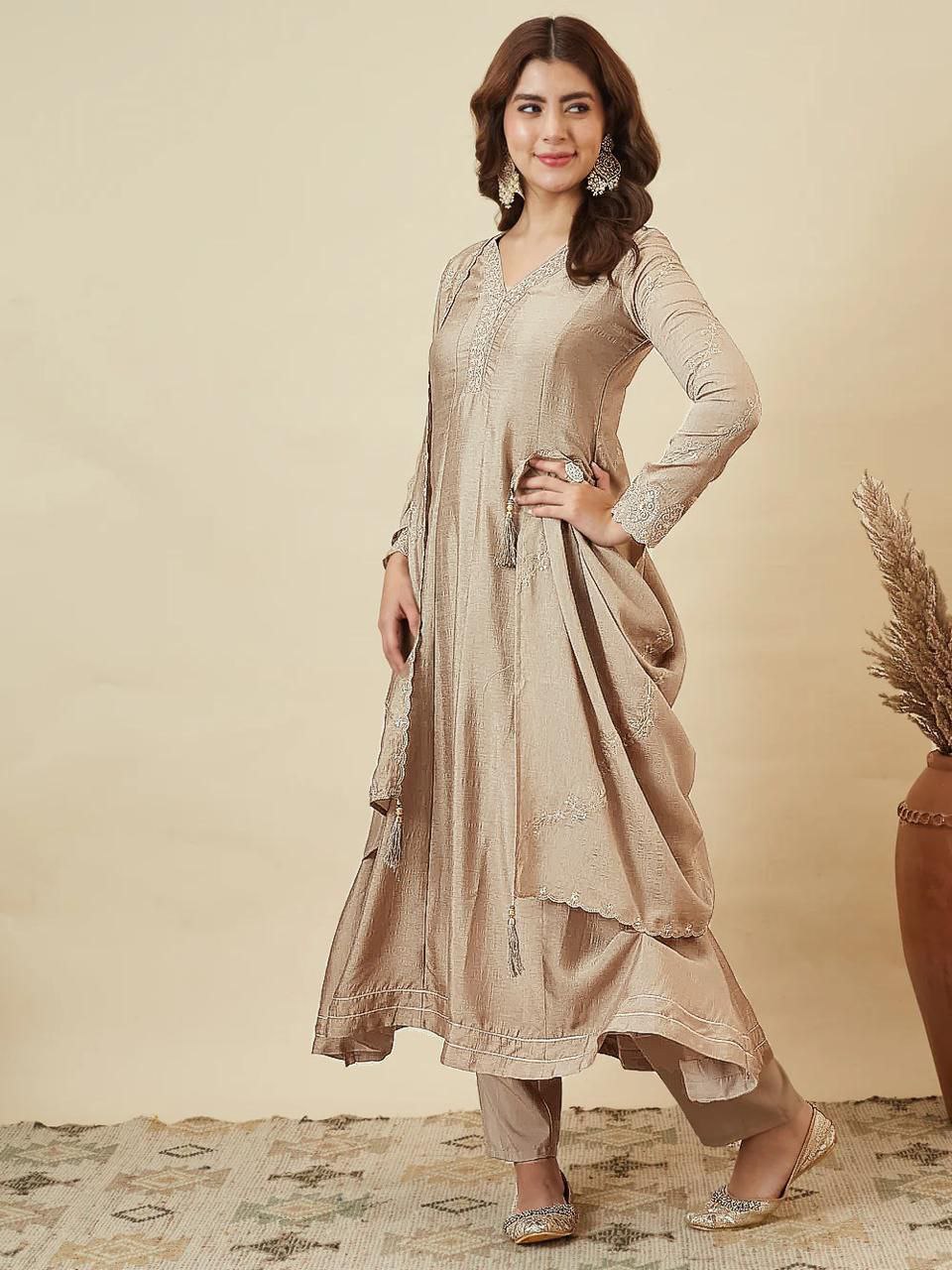 Luxurious Embroidered Anarkali Suit Set