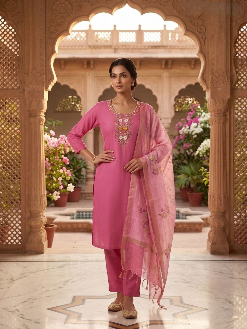 Kurti Pent Dupatta Set
