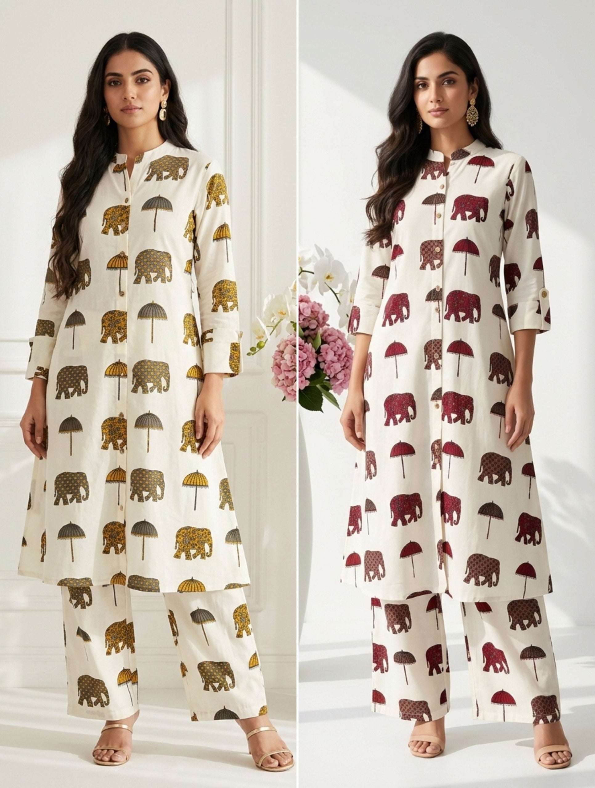 Chic Elephant Print Co-Ord Set