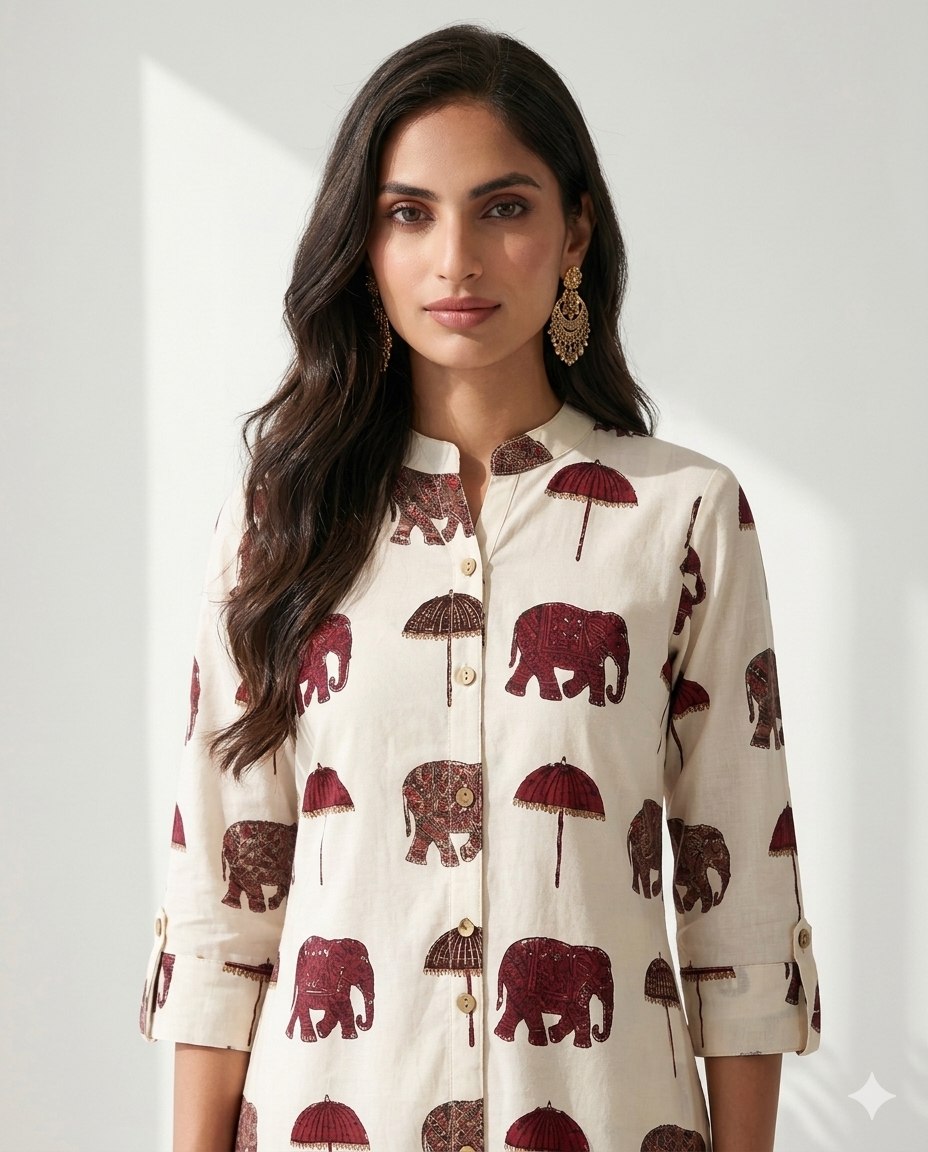 Chic Elephant Print Co-Ord Set