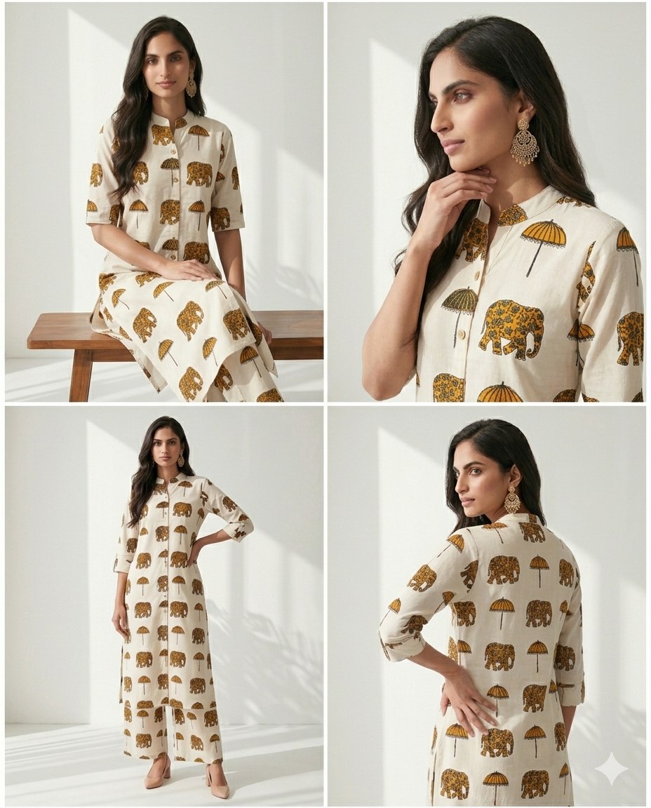 Chic Elephant Print Co-Ord Set
