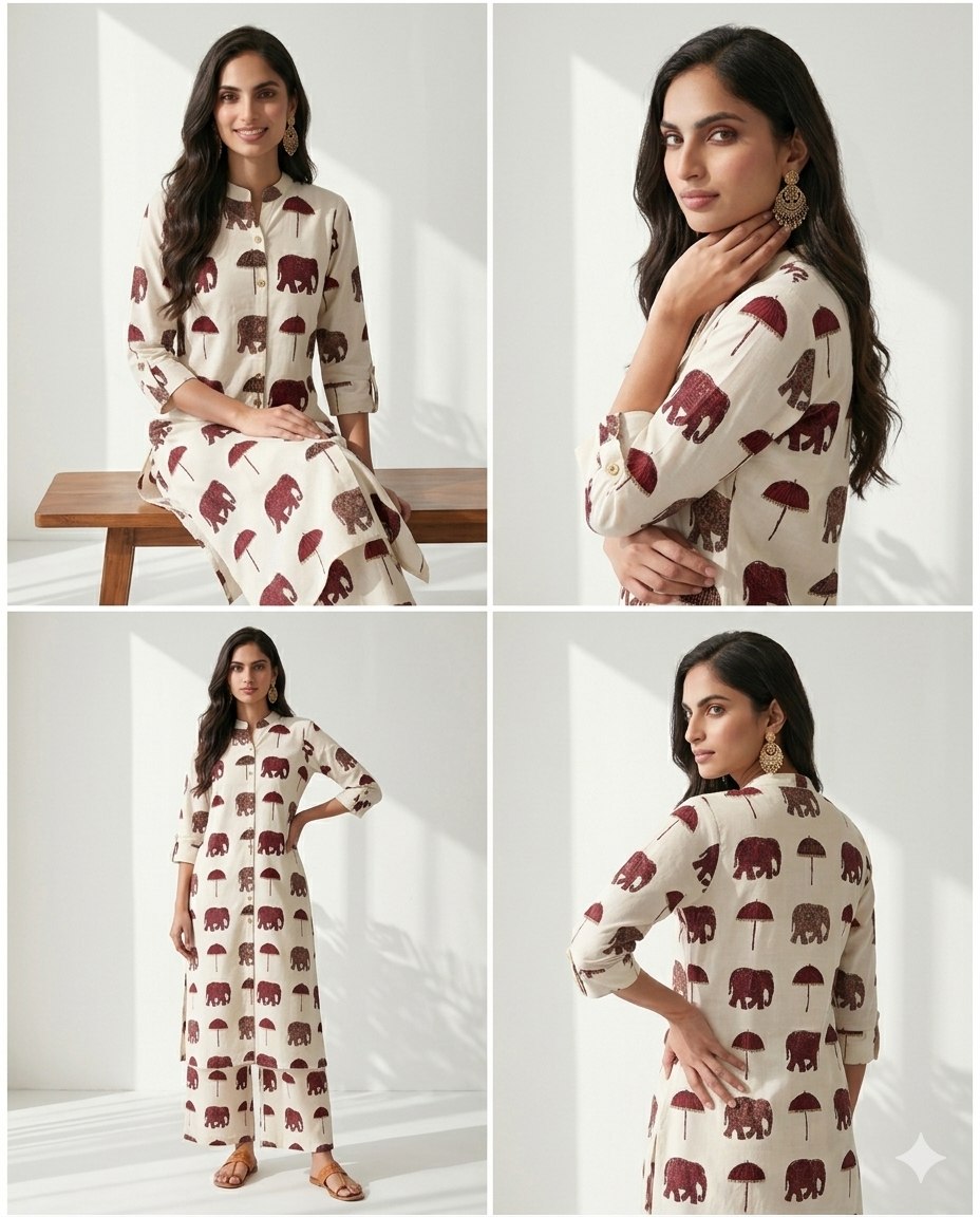 Chic Elephant Print Co-Ord Set