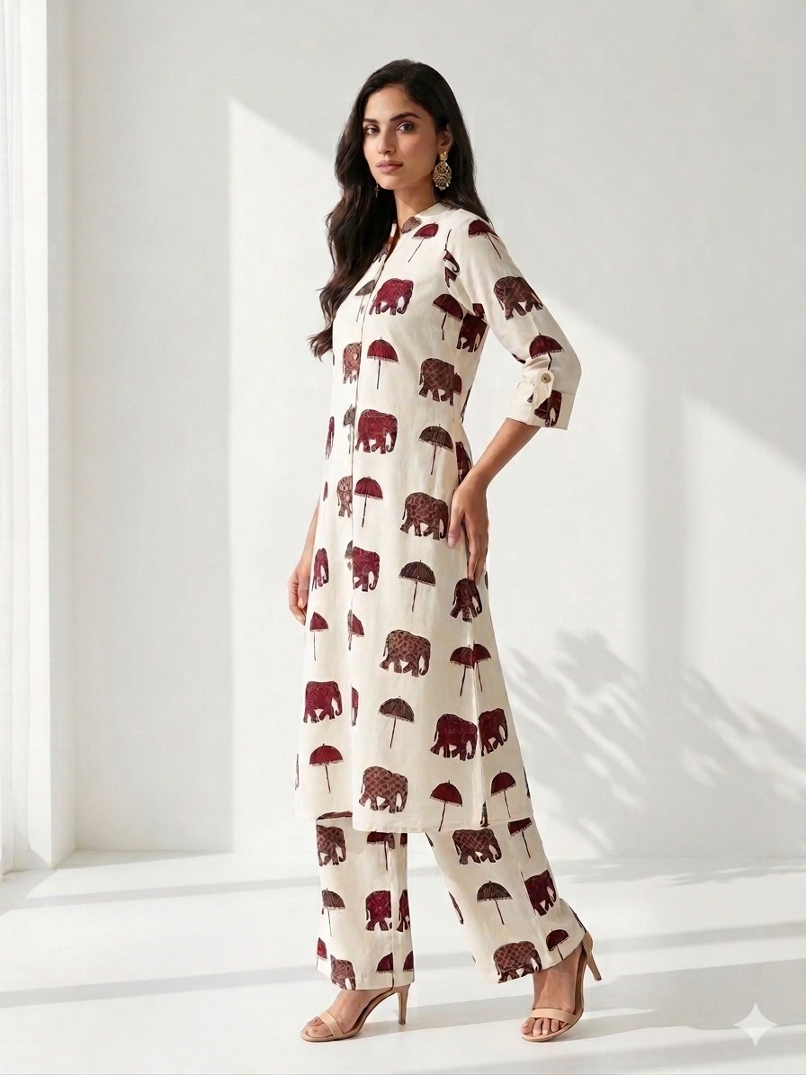 Chic Elephant Print Co-Ord Set