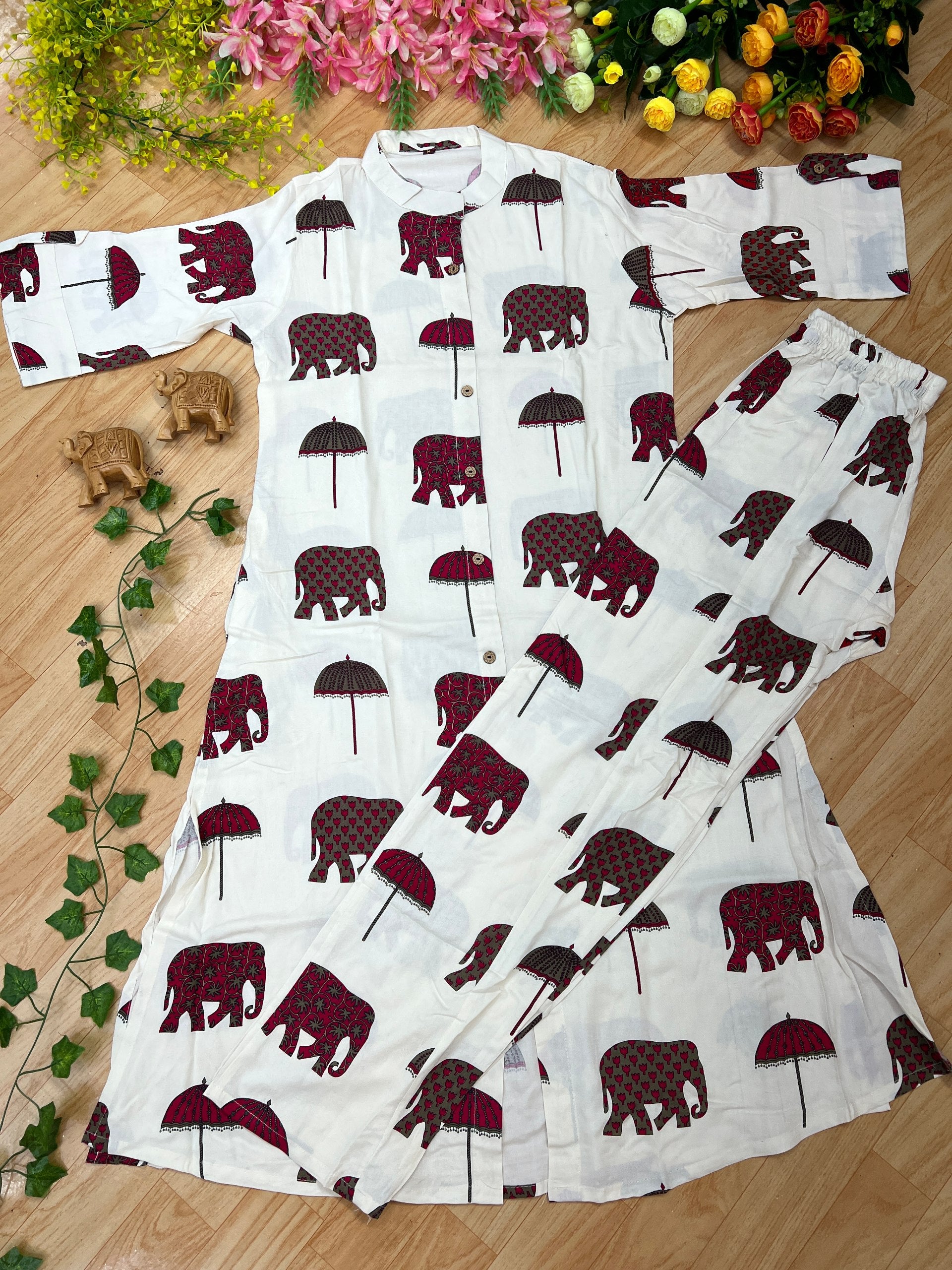 Chic Elephant Print Co-Ord Set
