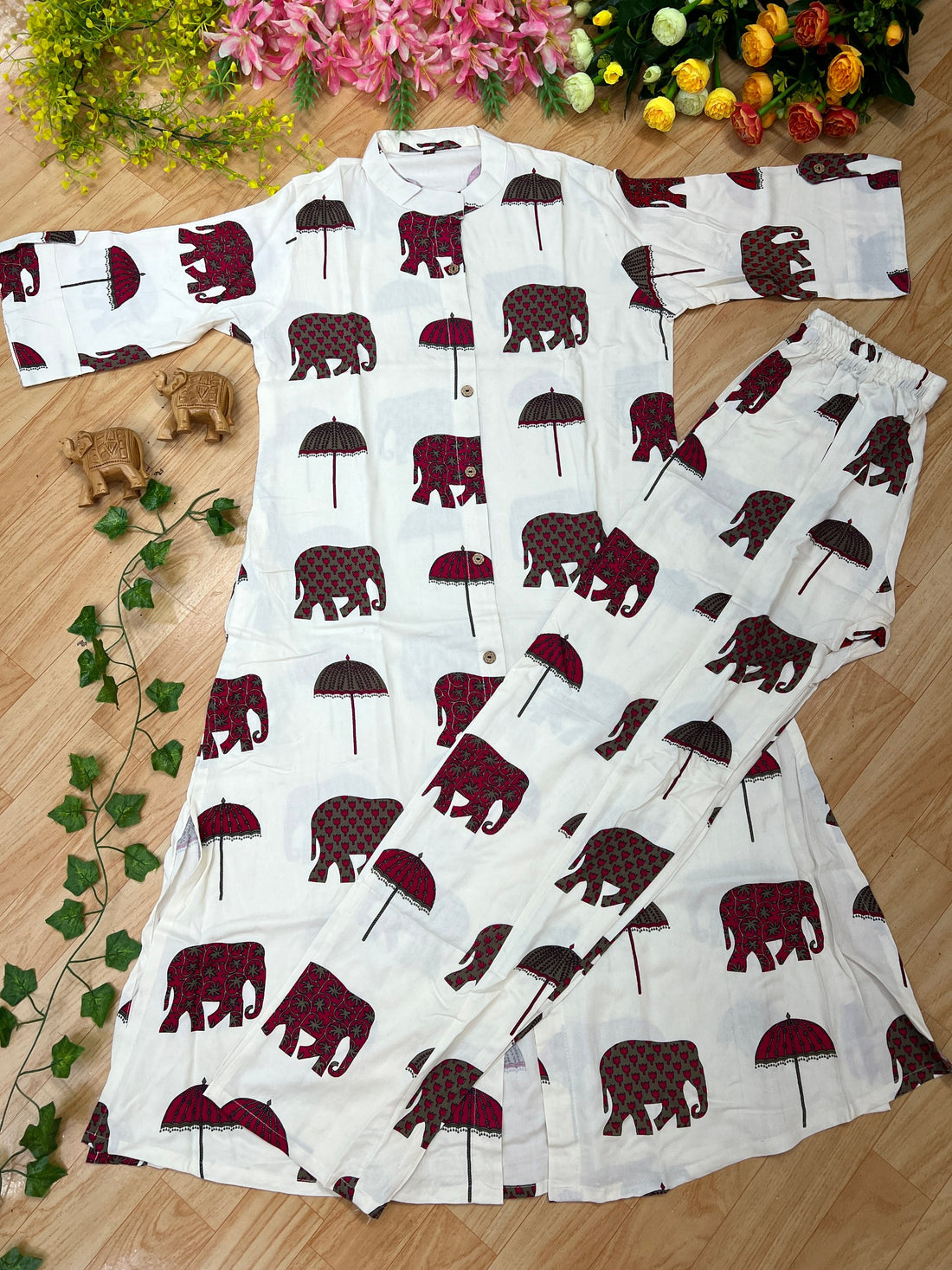Chic Elephant Print Co-Ord Set