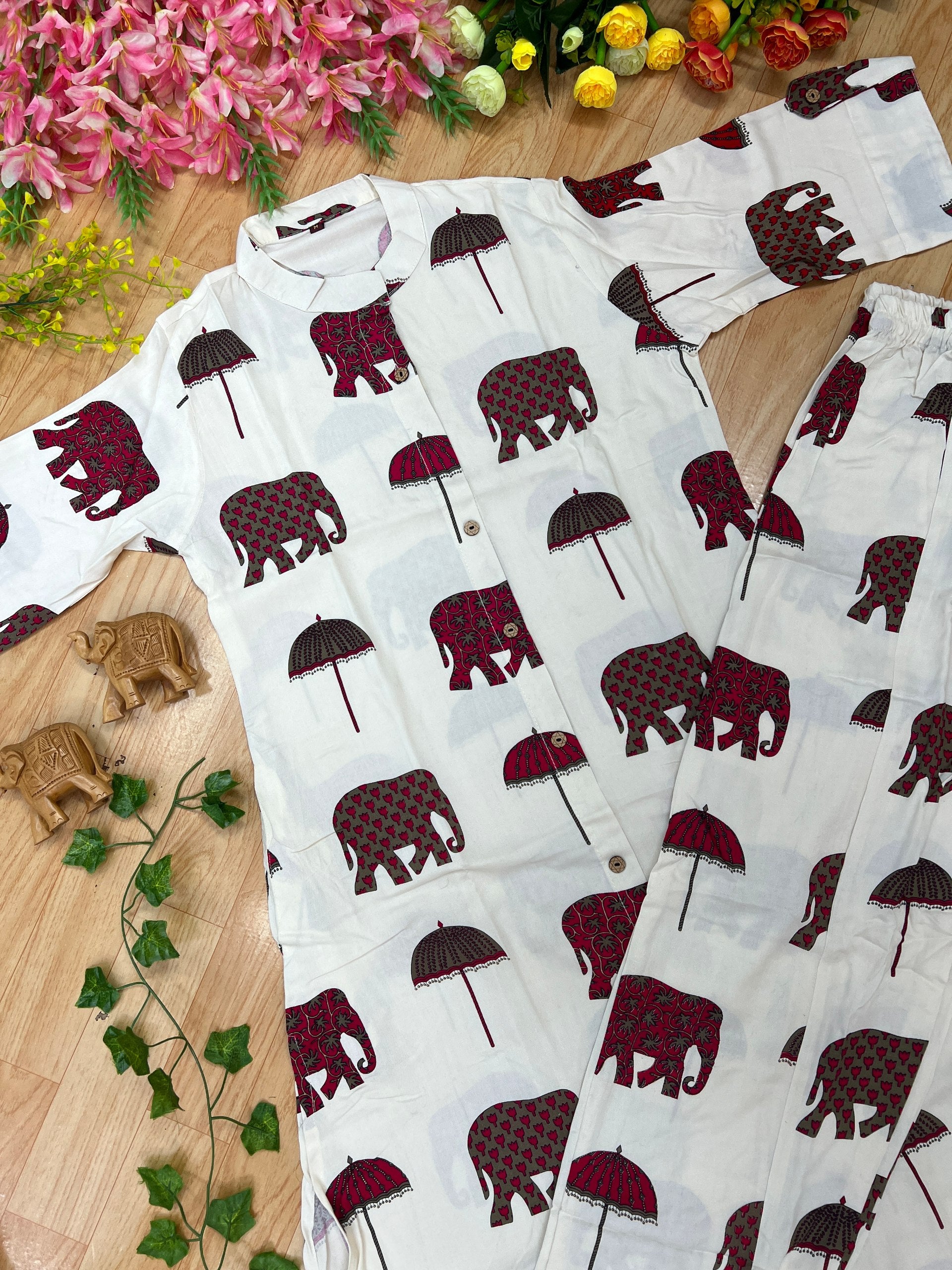 Chic Elephant Print Co-Ord Set
