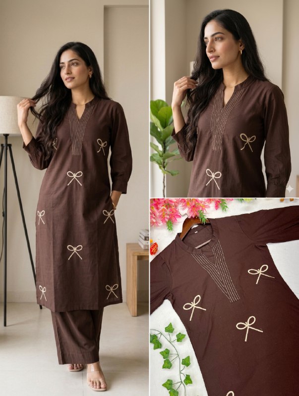 Minimal Embroidered Kurta Pant Set