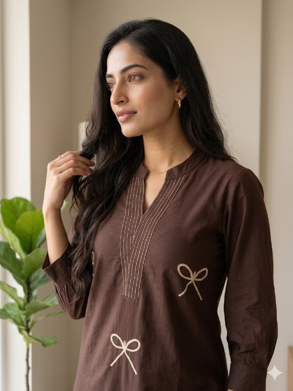 Minimal Embroidered Kurta Pant Set