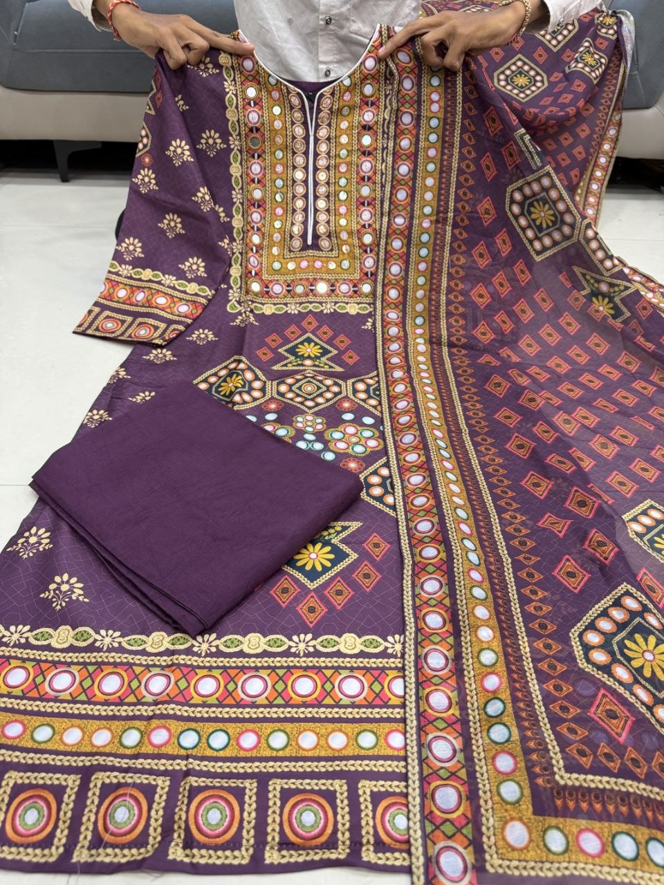 Janki Designer Burberry Silk Suit Set