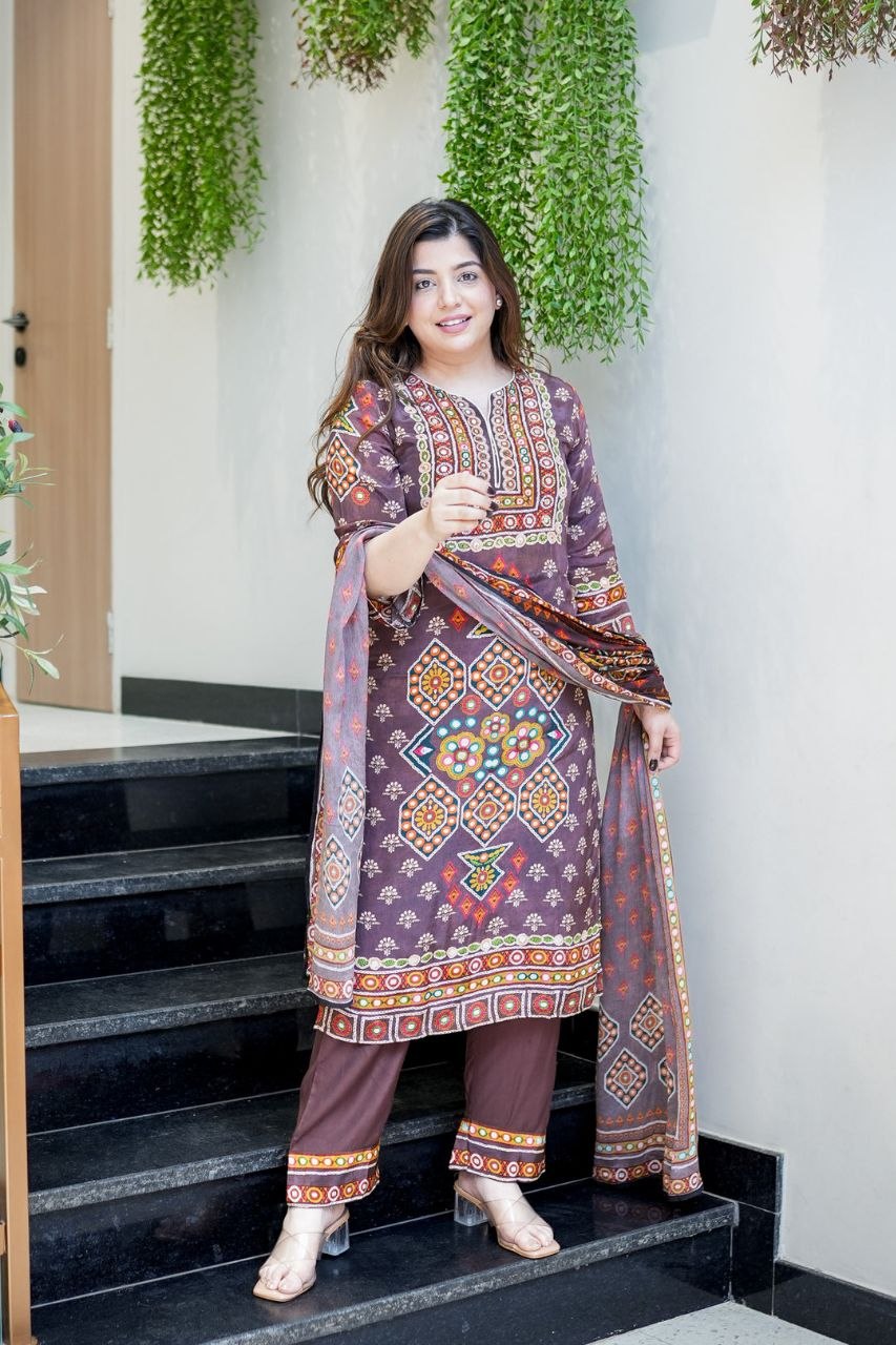 Janki Designer Burberry Silk Suit Set