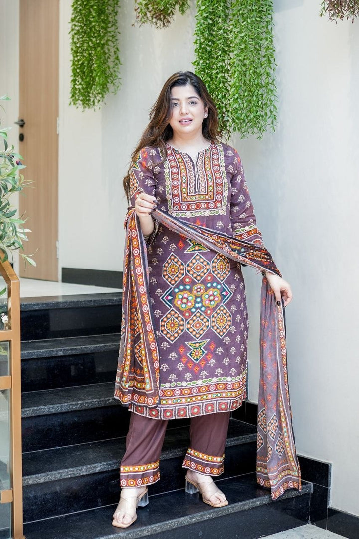 Janki Designer Burberry Silk Suit Set