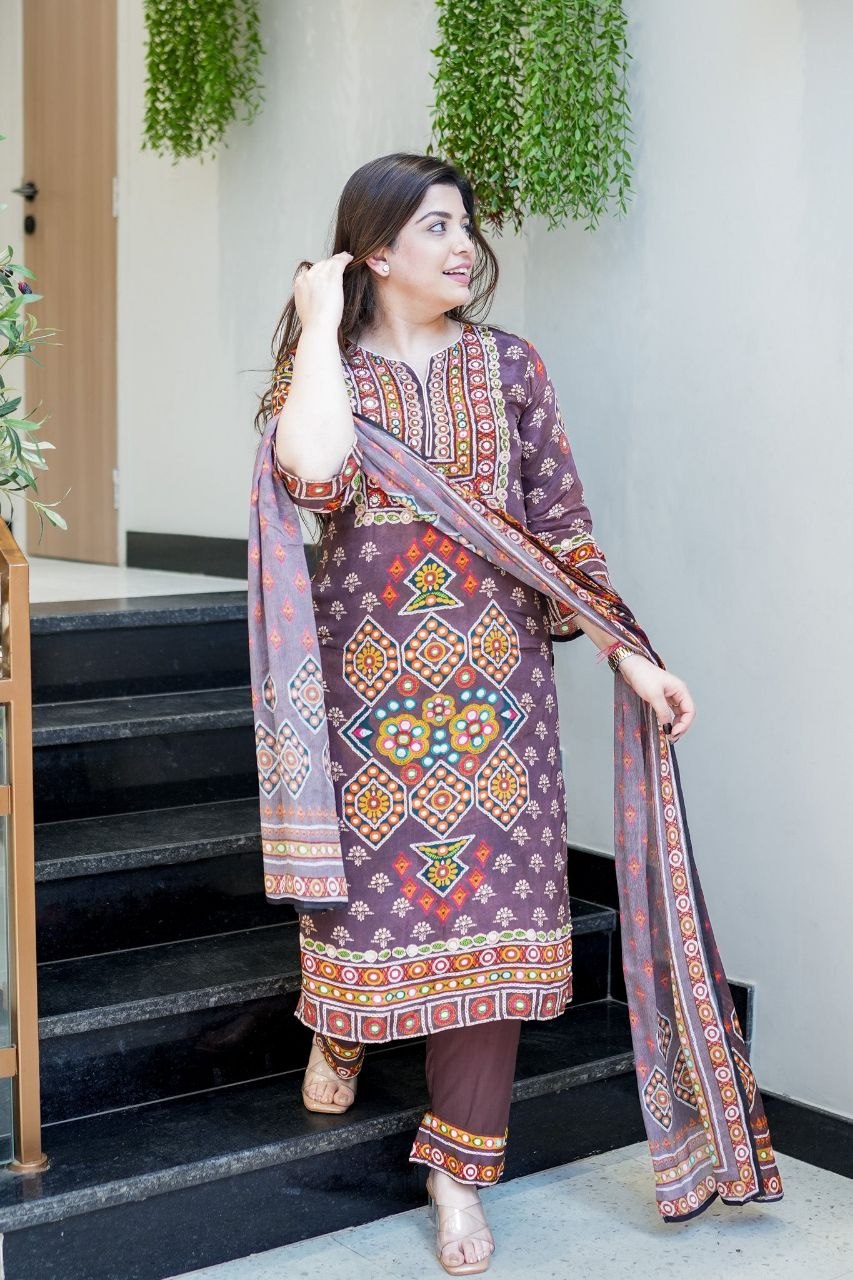 Janki Designer Burberry Silk Suit Set