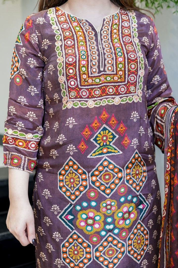 Janki Designer Burberry Silk Suit Set