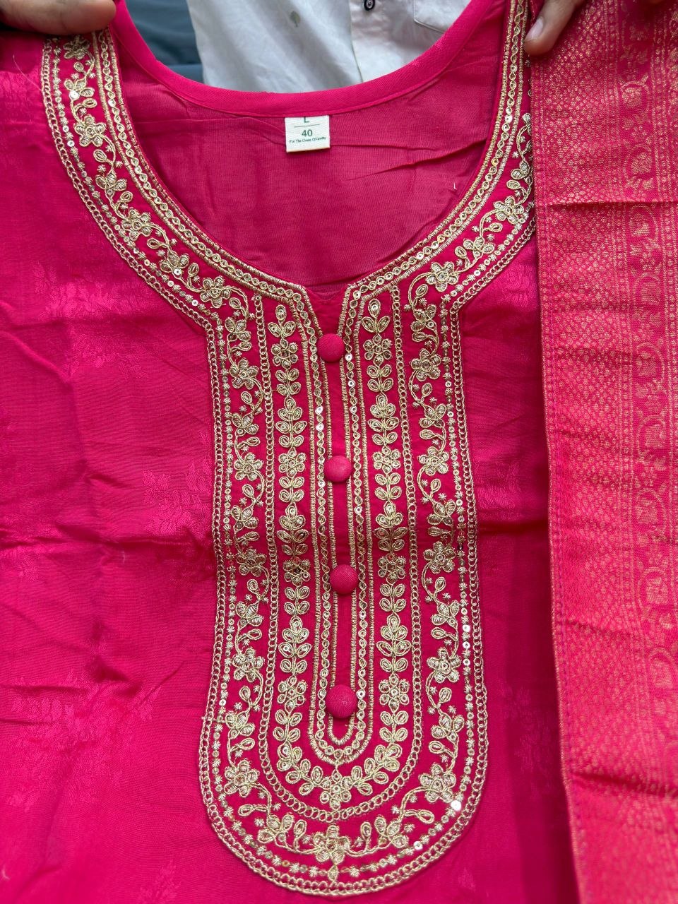 Royal Pink Haldi Banarasi Jacquard Suit Set