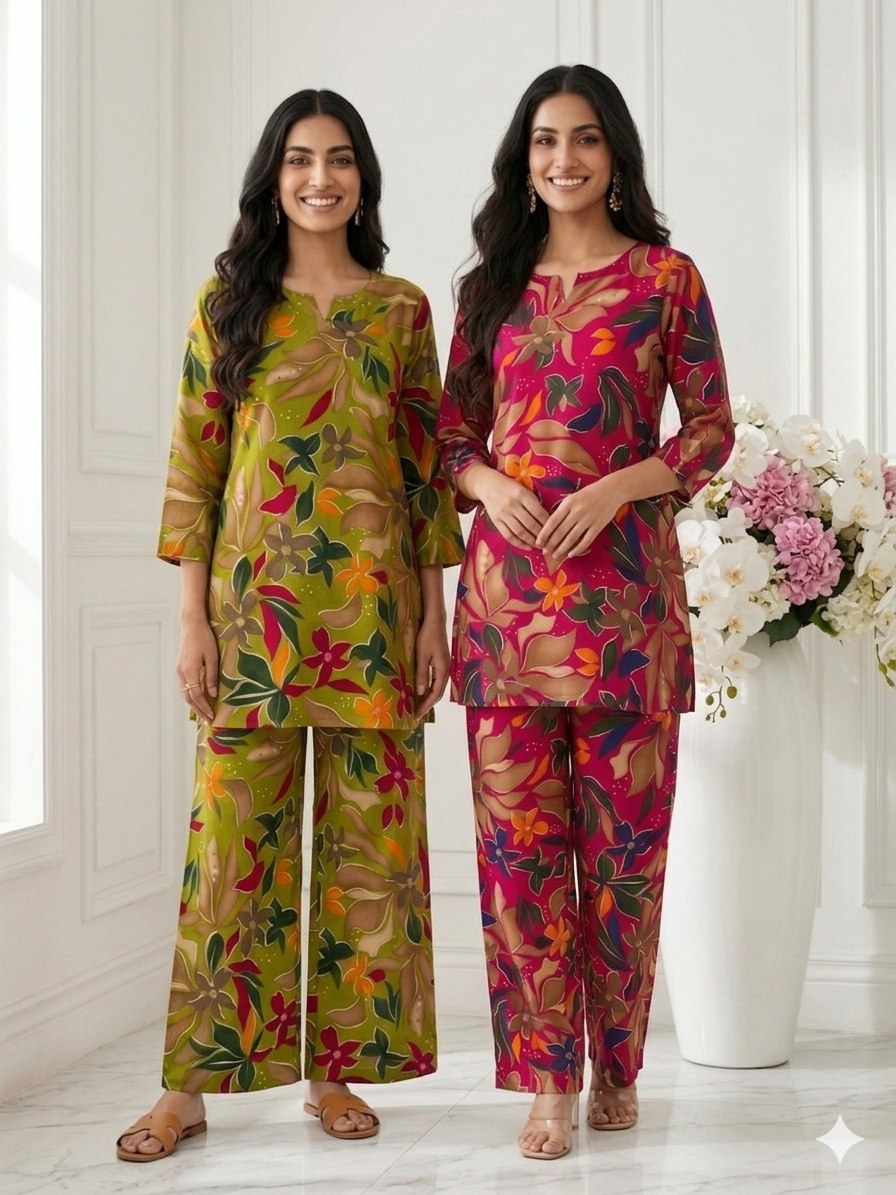 Vibrant Floral Printed Co-Ord Set