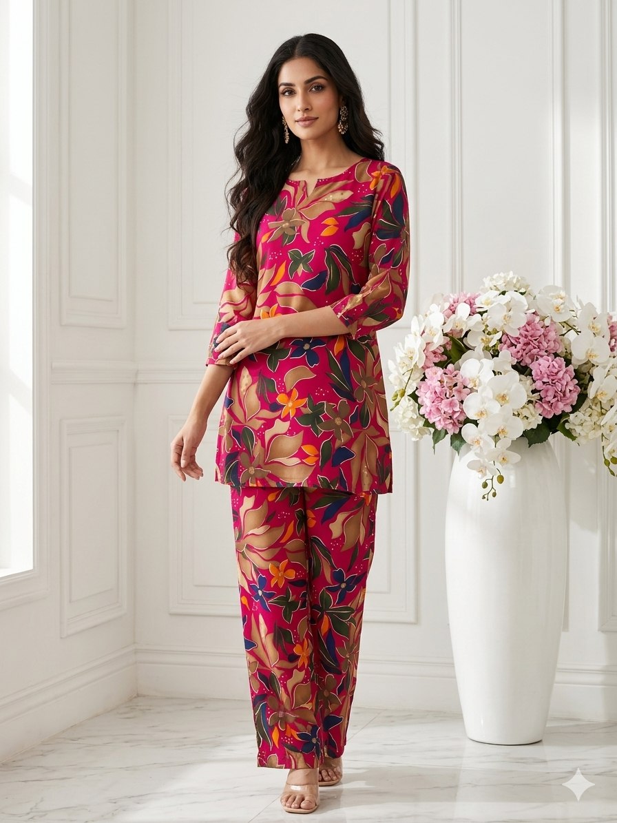 Vibrant Floral Printed Co-Ord Set