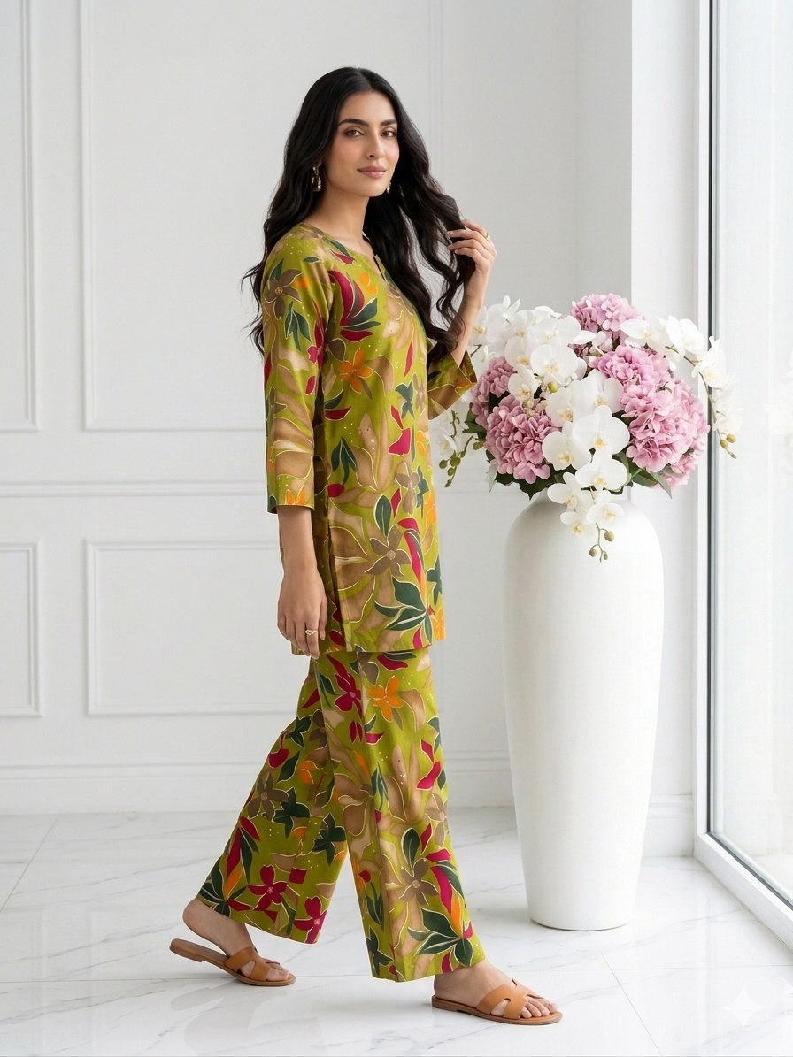 Vibrant Floral Printed Co-Ord Set