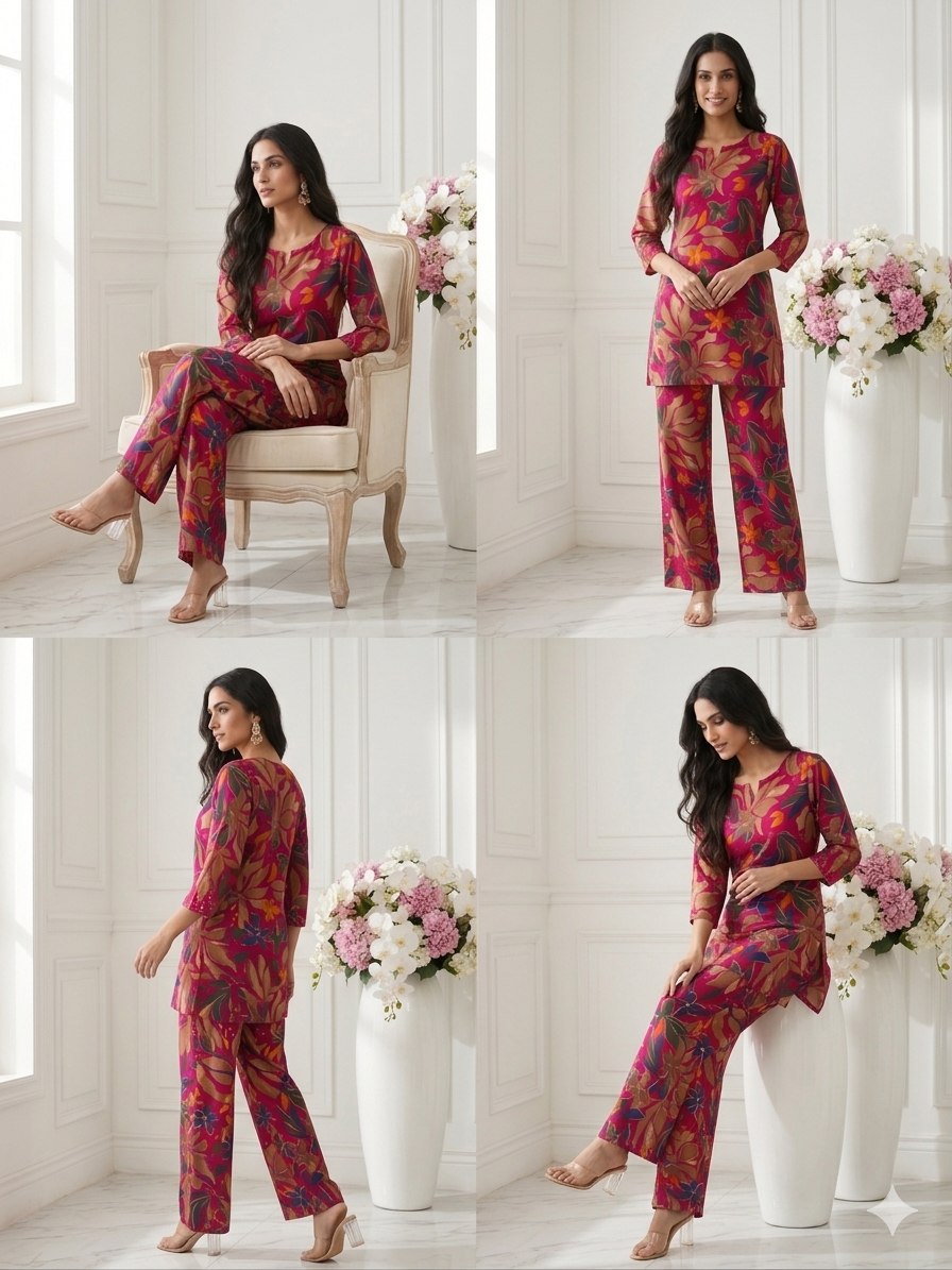 Vibrant Floral Printed Co-Ord Set