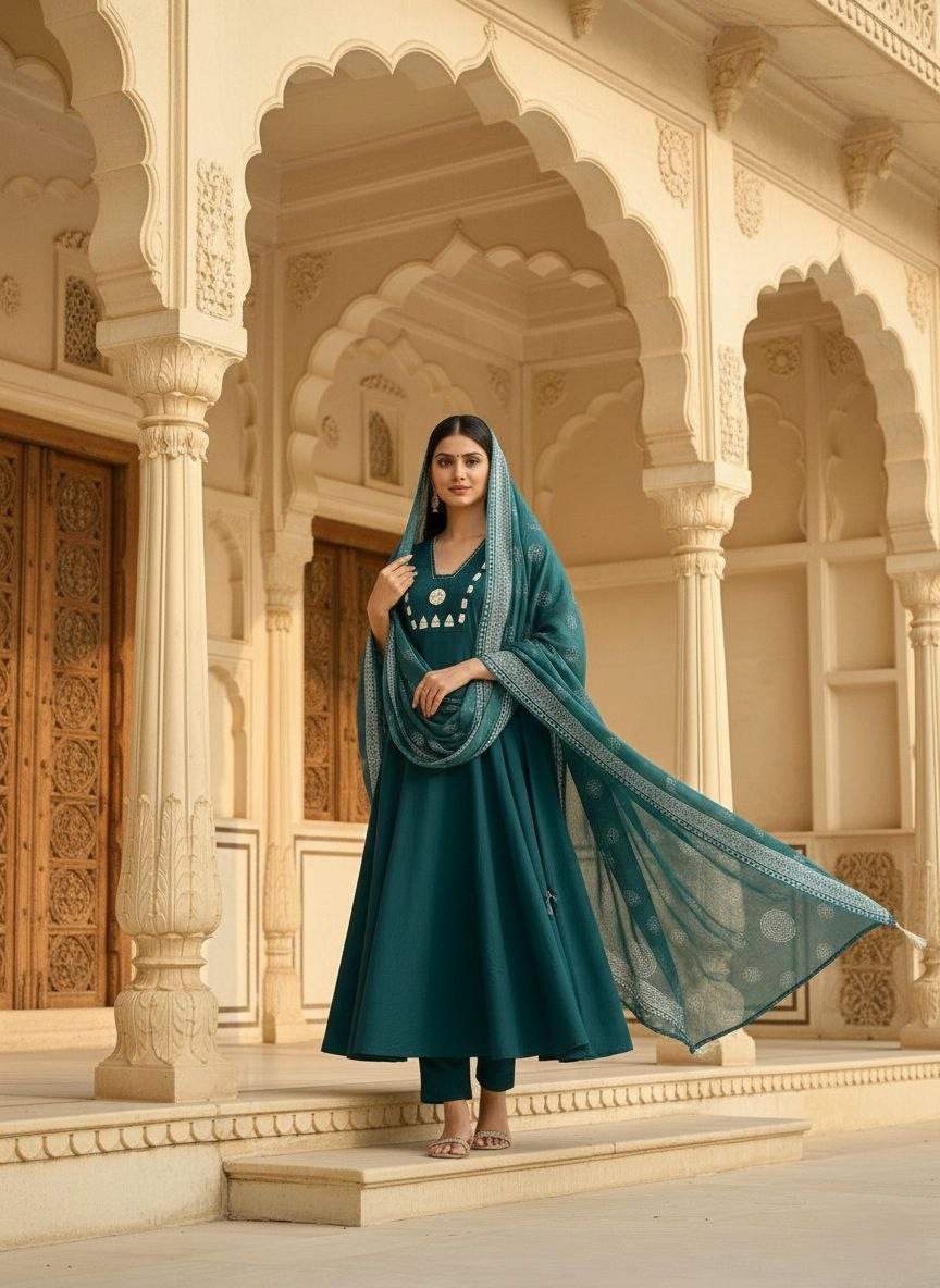 A-Line Kurti Pent Dupatta Set