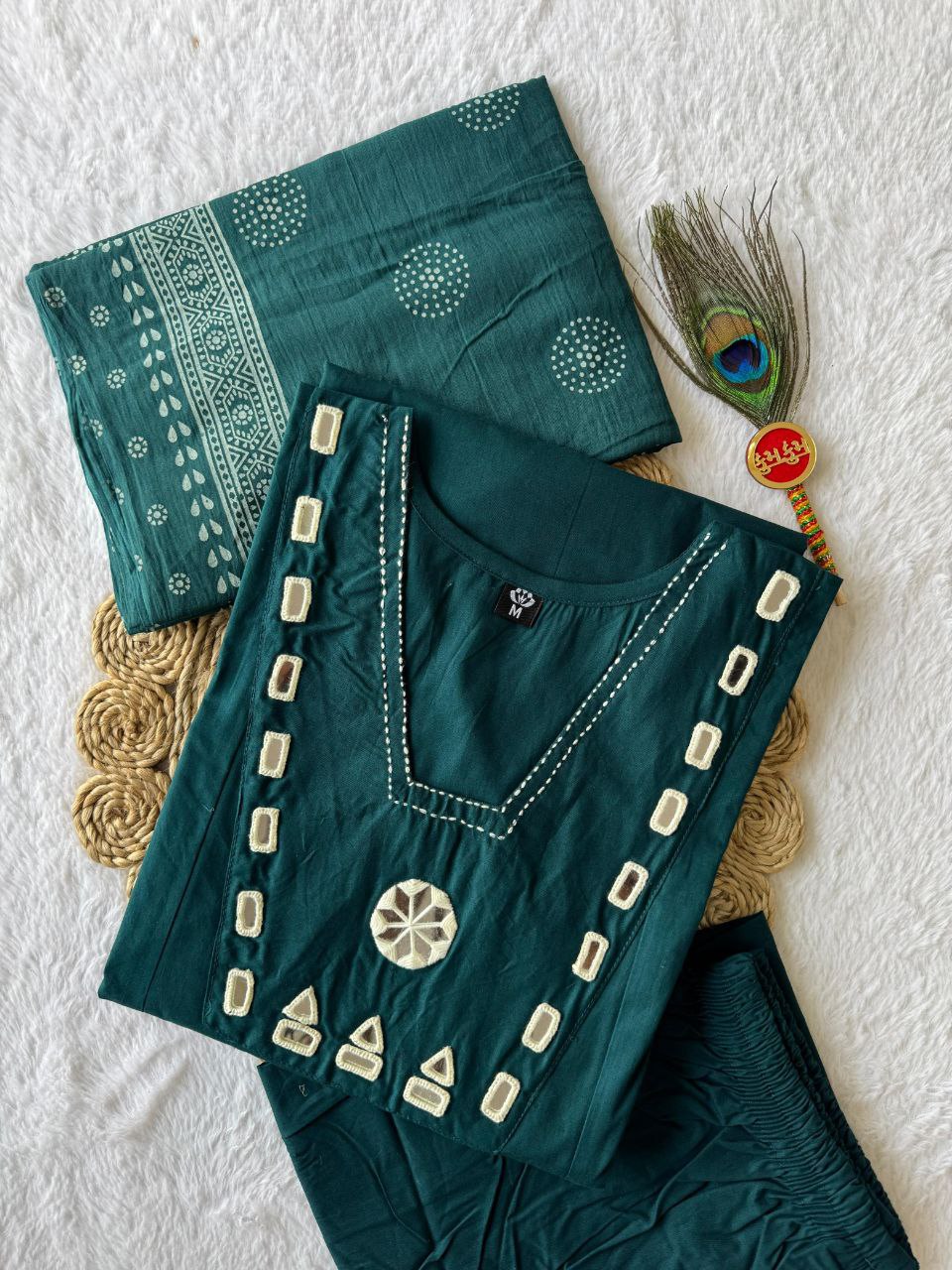 A-Line Kurti Pent Dupatta Set