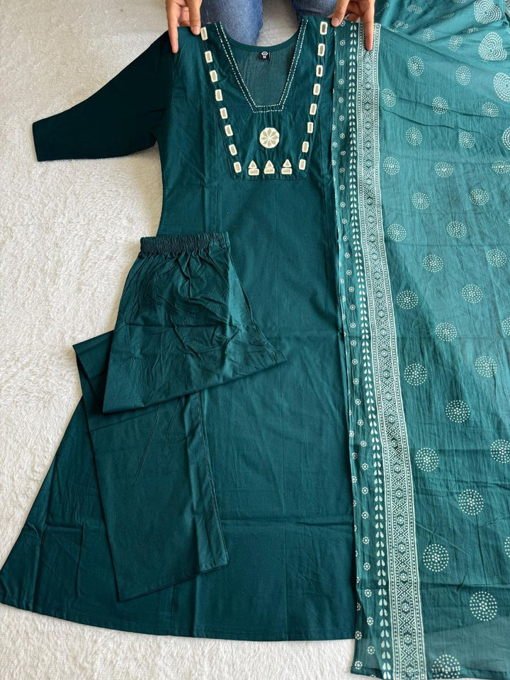 A-Line Kurti Pent Dupatta Set