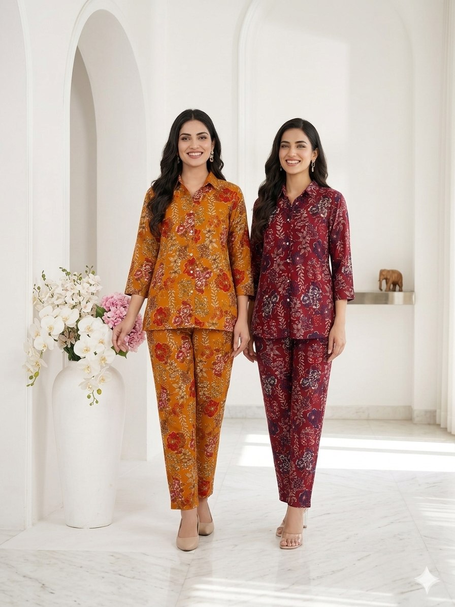 Elegant Floral Printed Co-Ord Set