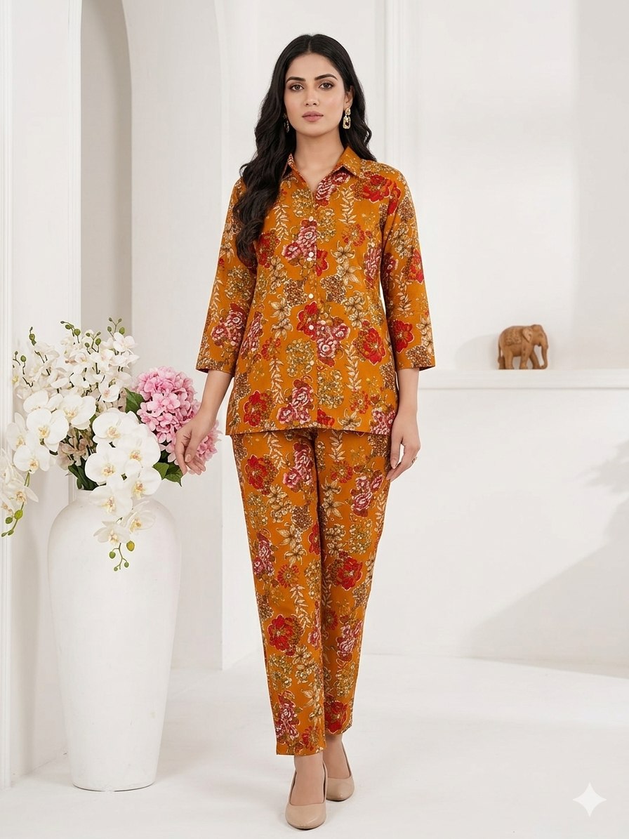 Elegant Floral Printed Co-Ord Set
