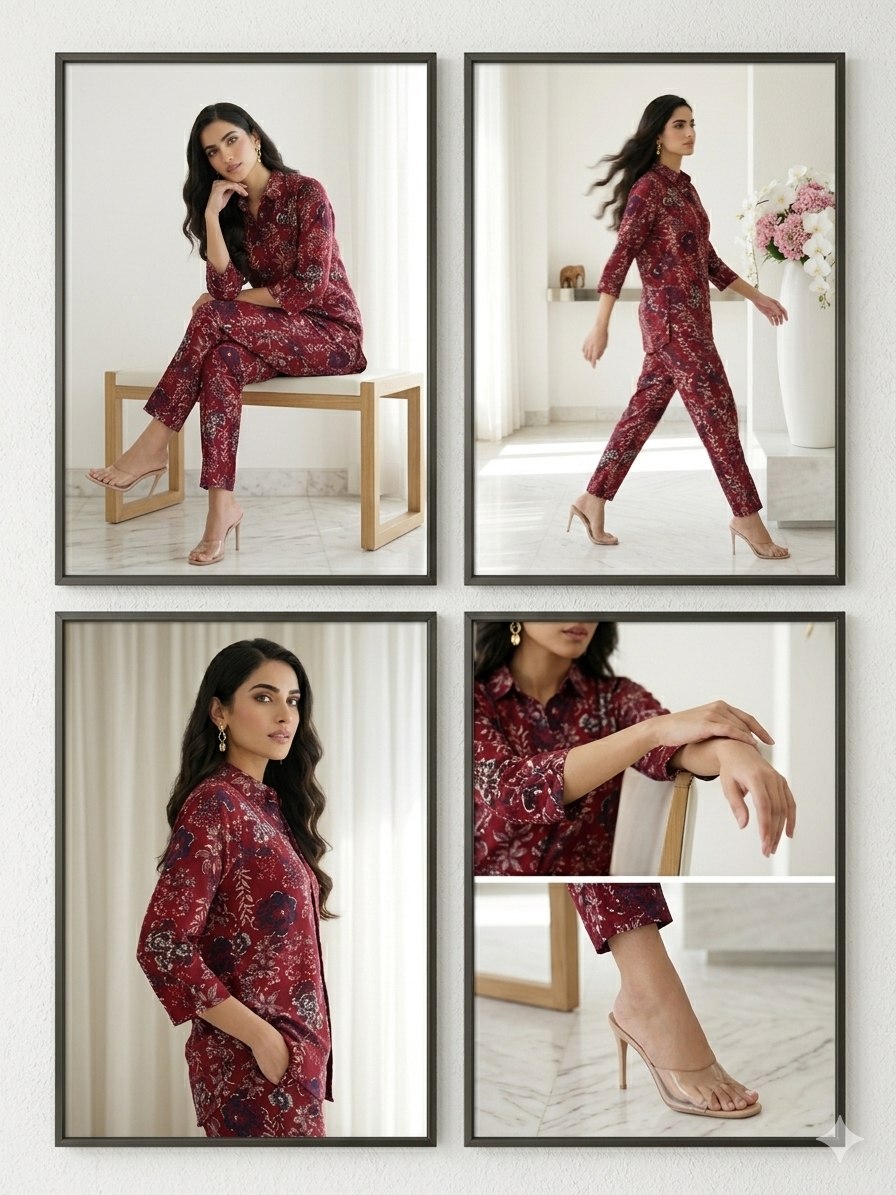 Elegant Floral Printed Co-Ord Set