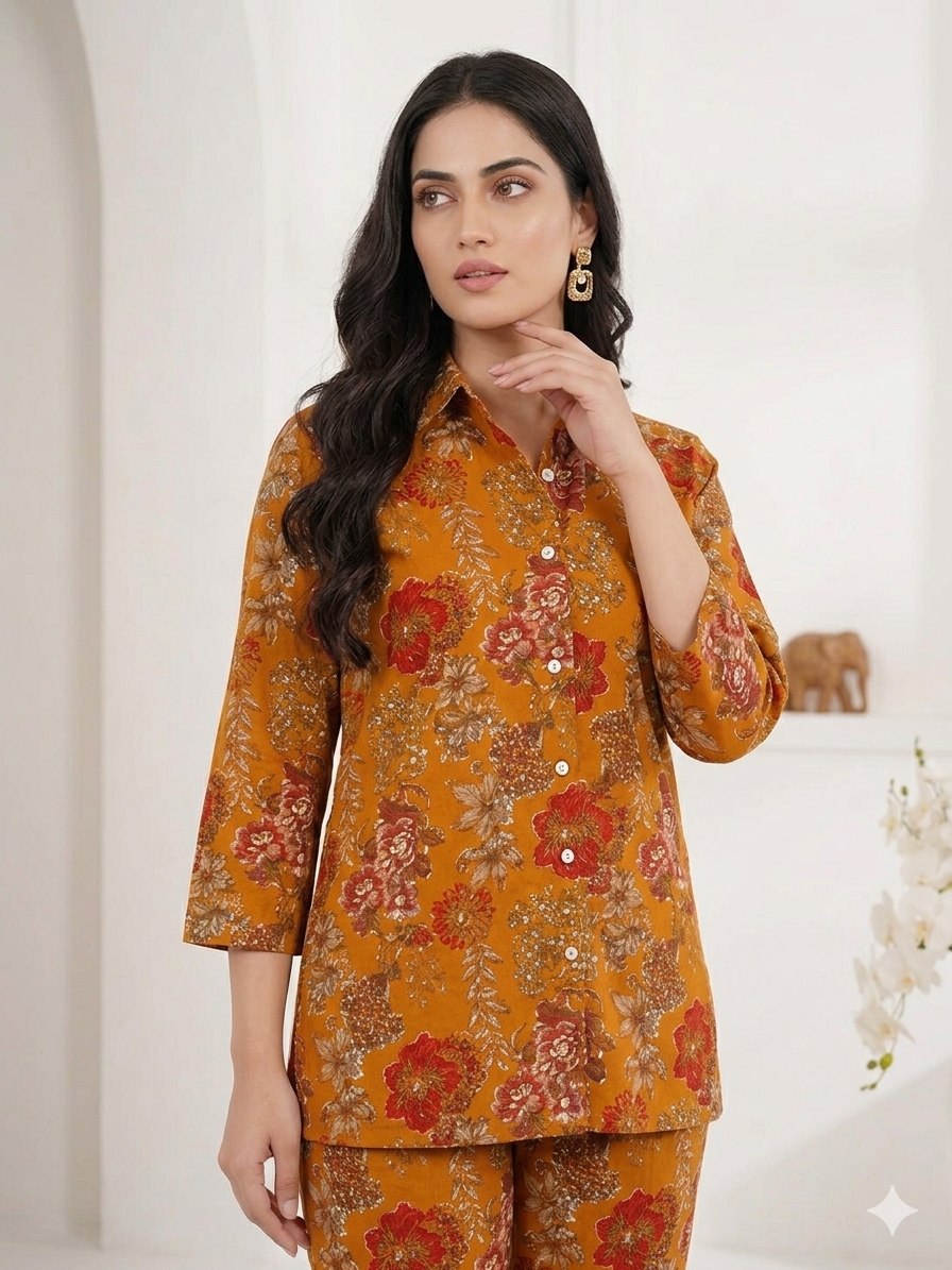 Elegant Floral Printed Co-Ord Set