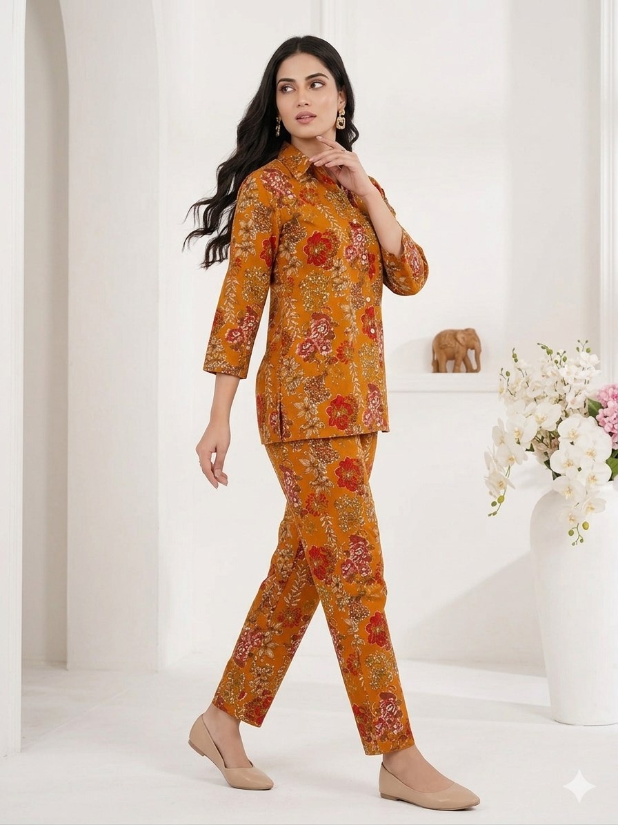 Elegant Floral Printed Co-Ord Set