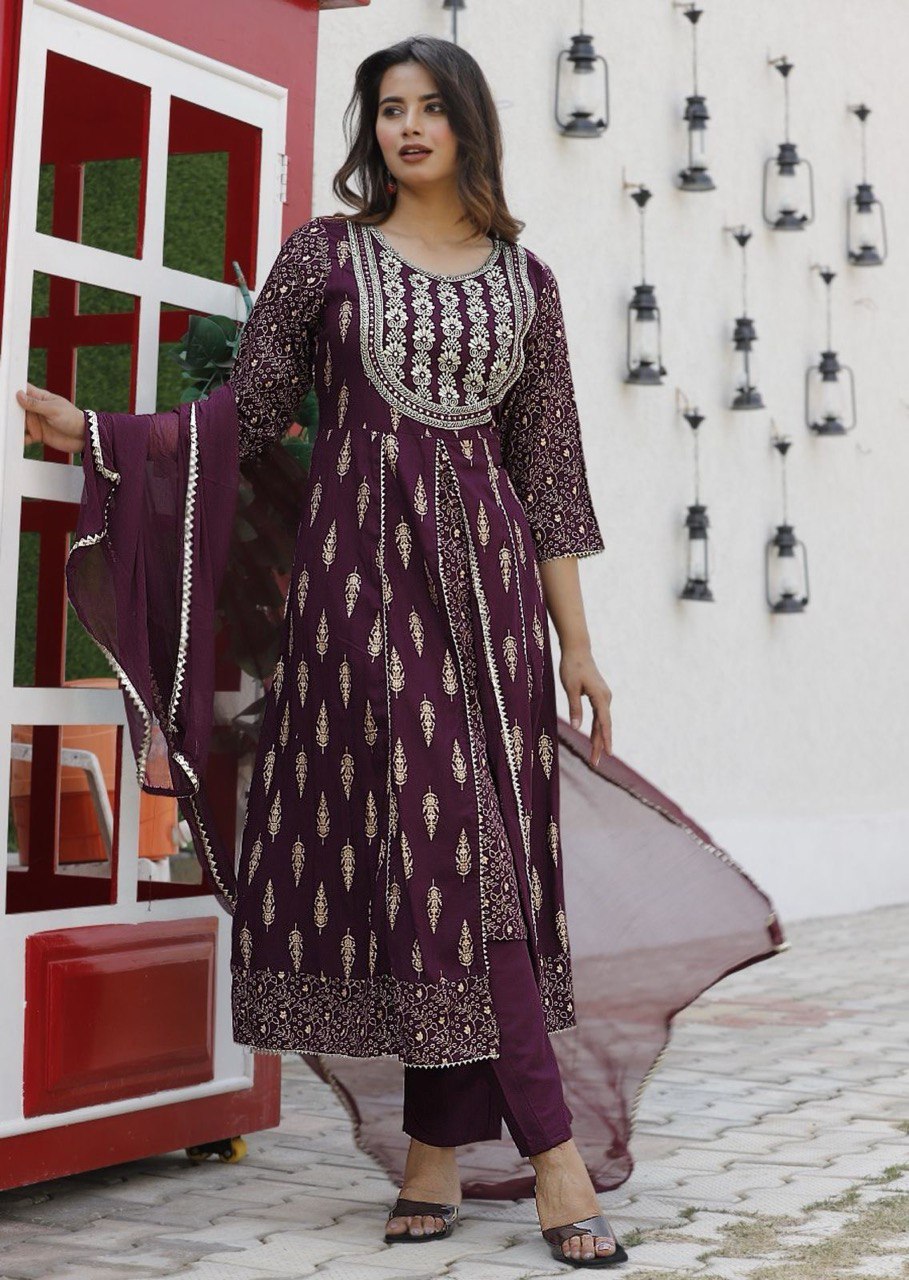 Reyon beautiful suit set and duppta
