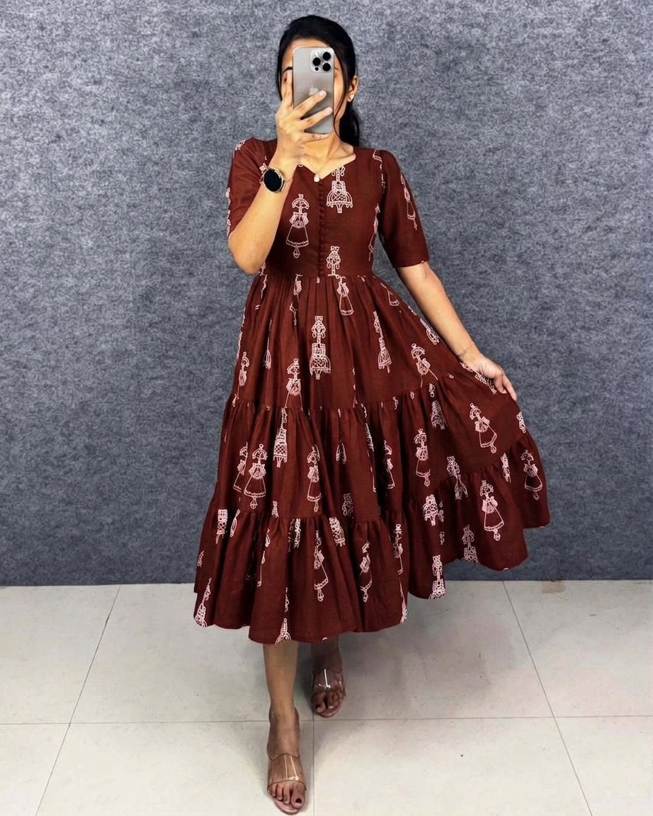 Warli maxi Dress