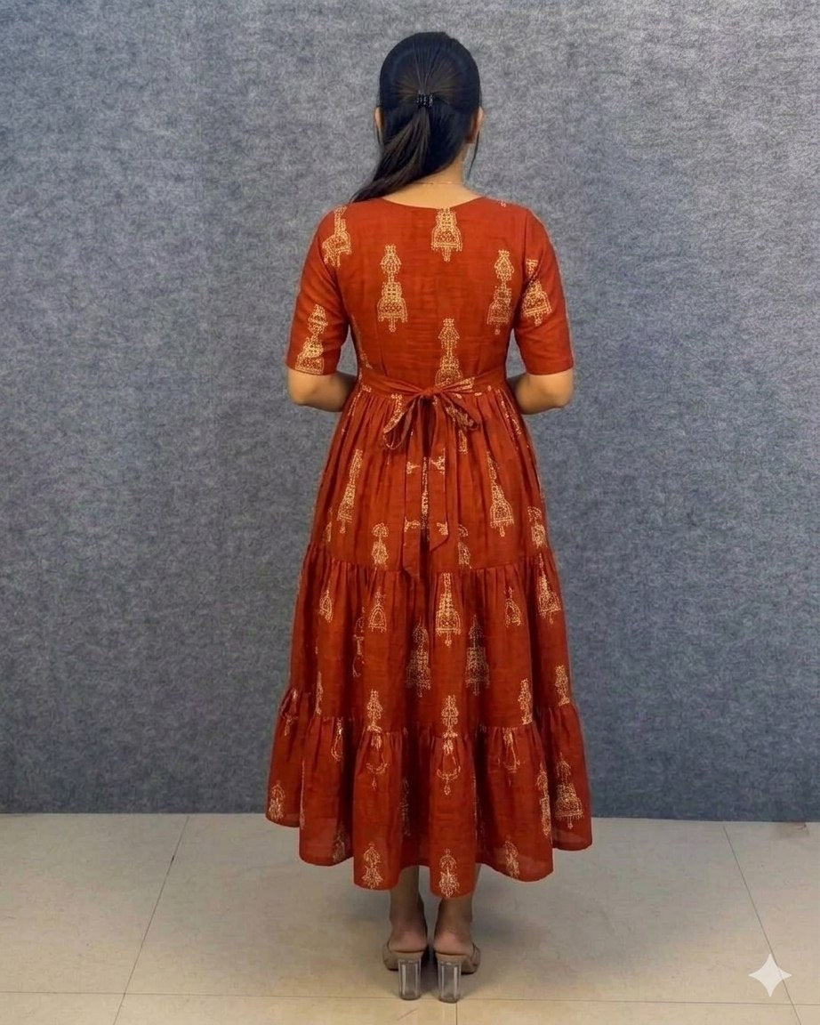 Warli maxi Dress