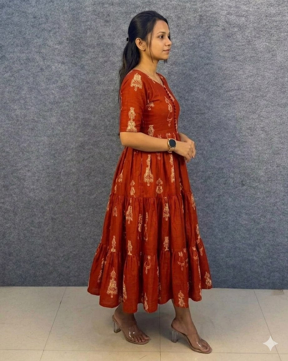 Warli maxi Dress