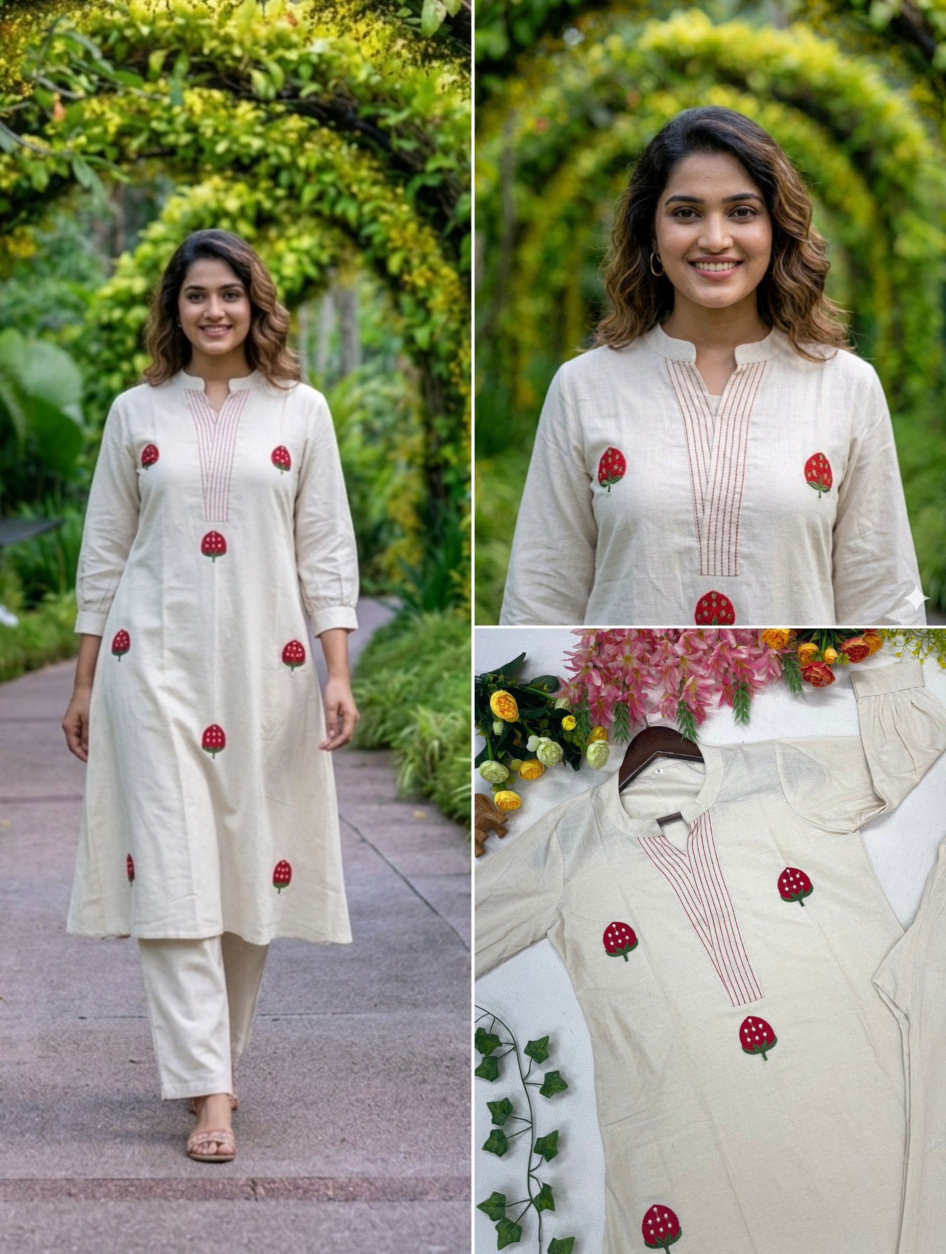 Graceful Minimal Embroidered Kurta Set