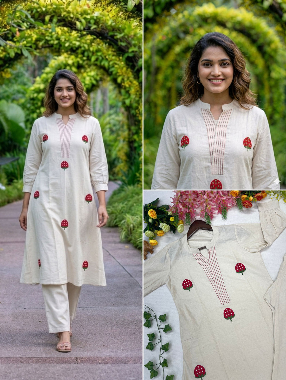Graceful Minimal Embroidered Kurta Set