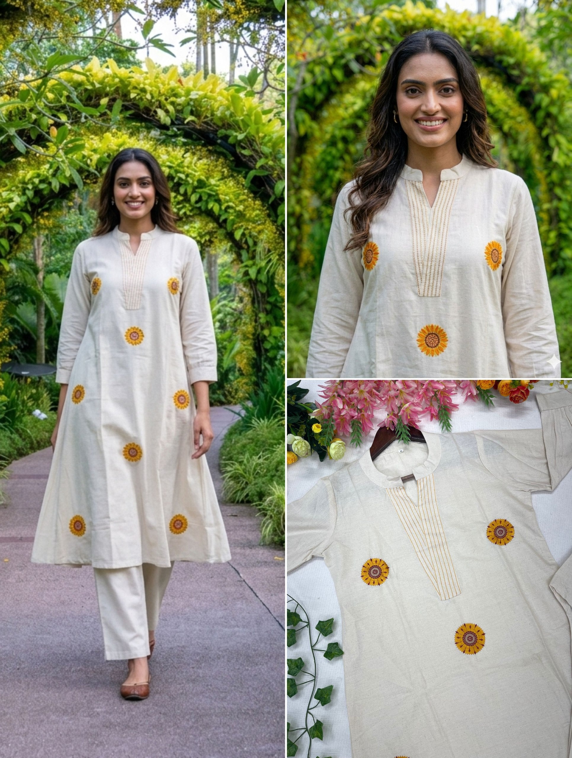 Graceful Minimal Embroidered Kurta Set