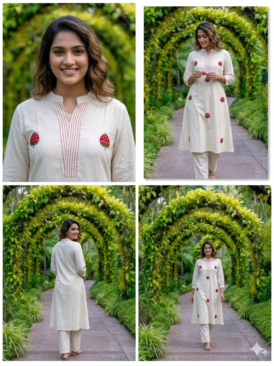 Graceful Minimal Embroidered Kurta Set