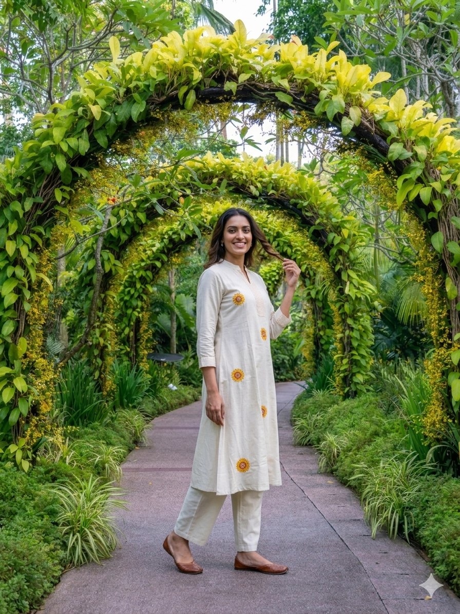 Graceful Minimal Embroidered Kurta Set