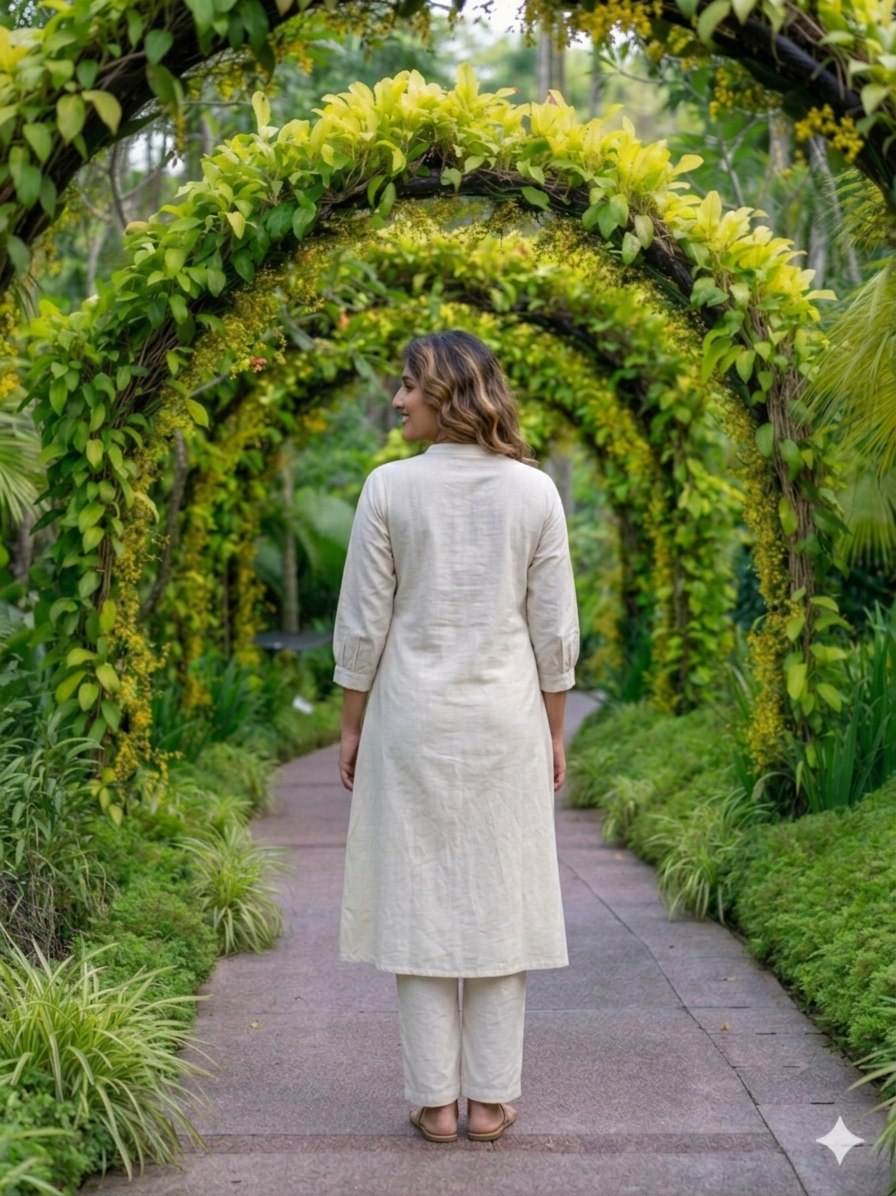 Graceful Minimal Embroidered Kurta Set